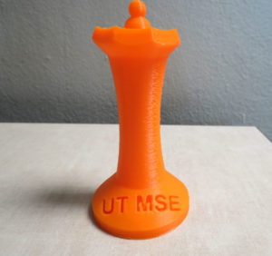 orange chess piece made in MSE