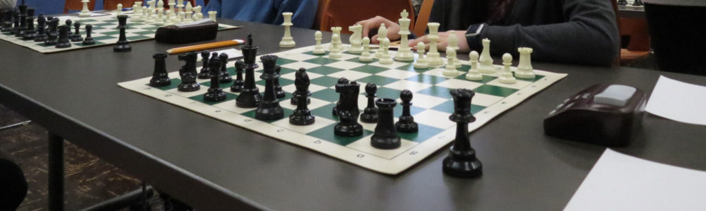 Photo of chess board at tournament