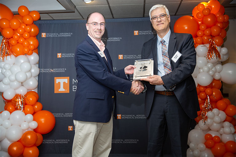 James Weber and Dr. Ekici at the MABE Awards Banquet.
